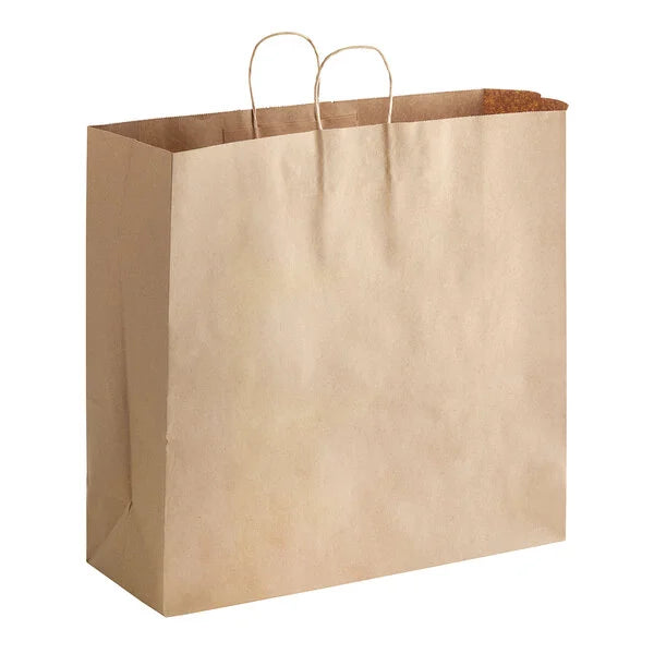 18" x 7" x 18 3/4" Natural Kraft Paper Shopping Bag with Handles