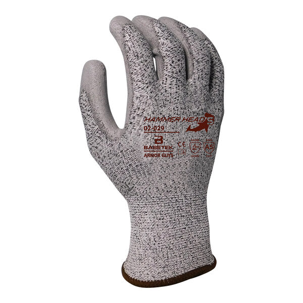 Level A5 HDPE Gloves with Gray Polyurethane Palm Coating