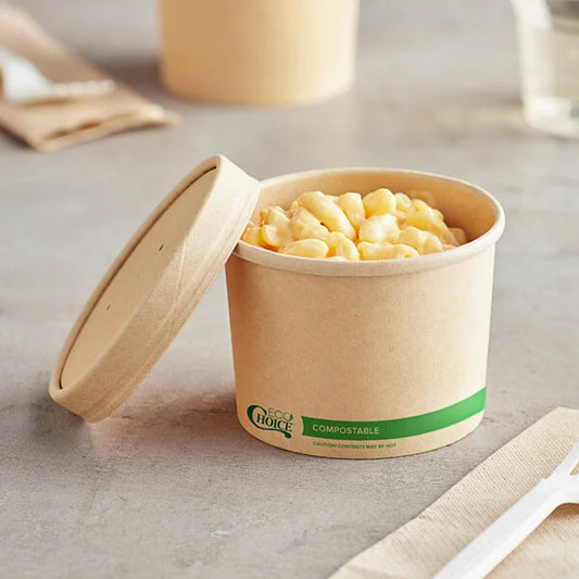 Kraft Paper Food Cup with Vented Lid 12 oz