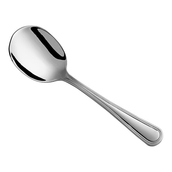 5 1/2" 18/0 Stainless Steel Heavy Weight Bouillon Spoon - 12/Case