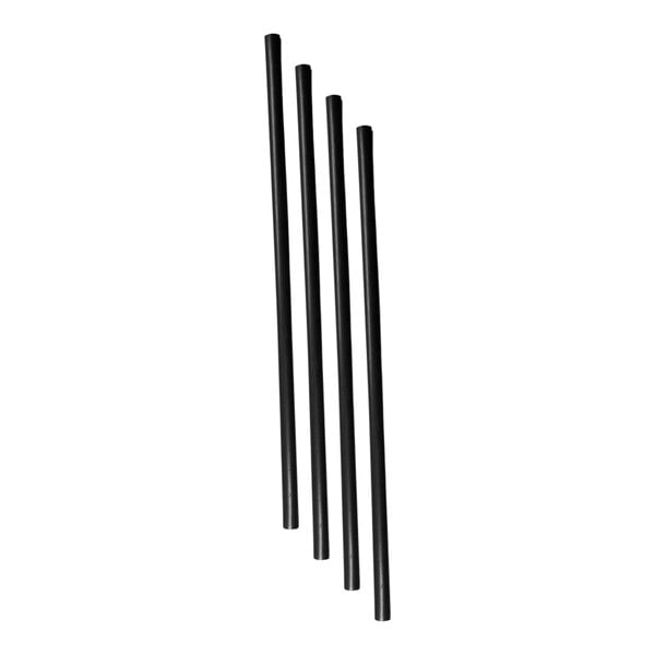 4 3/4" Black Unwrapped Cocktail Stirrer Straw