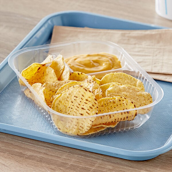 Large Two Compartment Plastic Nacho Tray