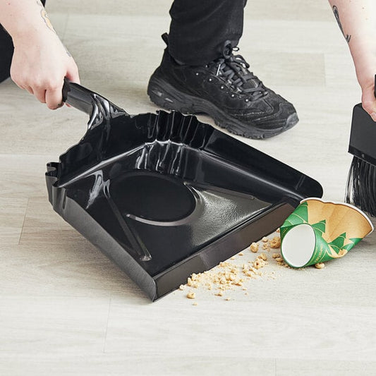 16" Black Steel Heavy Duty Dust Pan