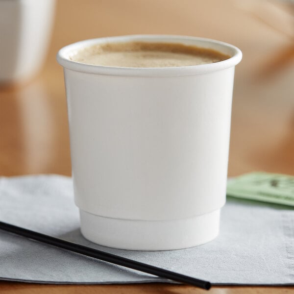 4 oz. White Smooth Double Wall Paper Hot Cup