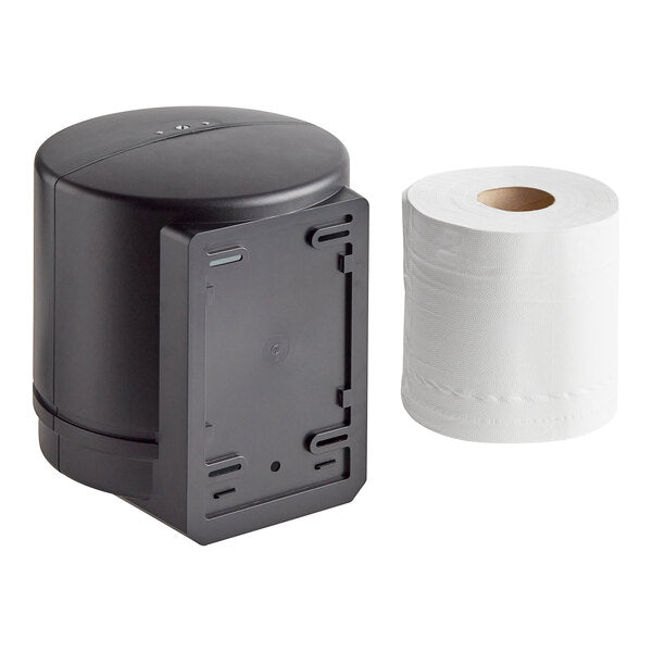 Translucent Black Self-Adjusting Center Pull Paper Towel Dispenser with 6 Paper Towel Rolls