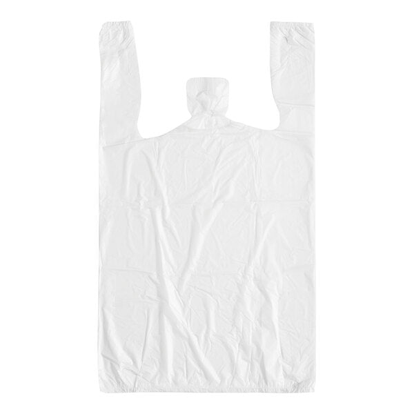 1/8 Size .511 Mil White Standard-Duty T-Shirt Bag