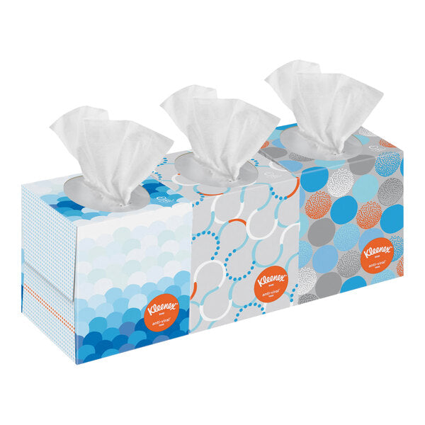 Anti-Viral 55 Sheet 2-Ply Facial Tissue Cube - 12/Case