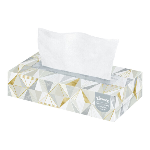 125 Sheet 2-Ply Flat Facial Tissue Box - 48/Case