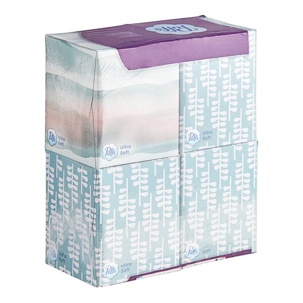 Ultra Soft 56 Sheet 4-Pack 2-Ply Facial Tissue Cube - 24/Case