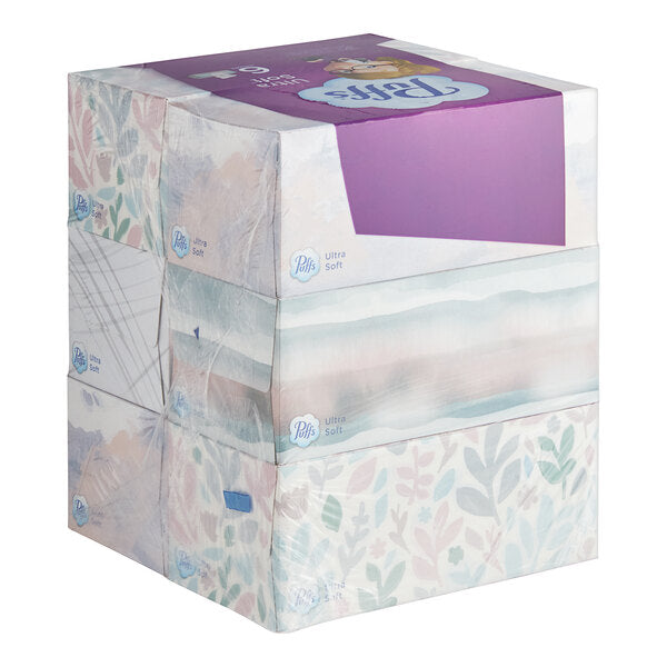 Ultra Soft 124 Sheet 6-Pack 2-Ply Facial Tissue Box - 24/Case