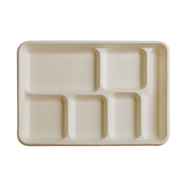 Bagasse 6 Compartment Tray