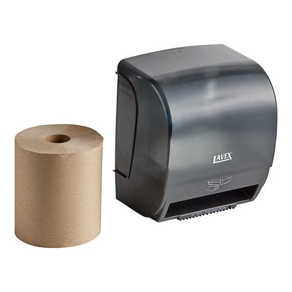 Translucent Black Automatic Paper Towel Dispenser with Motion Sensor amd 6 Paper Towel Rolls