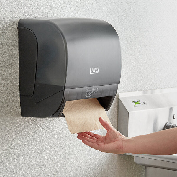 Translucent Black Automatic Paper Towel Dispenser with Motion Sensor amd 6 Paper Towel Rolls