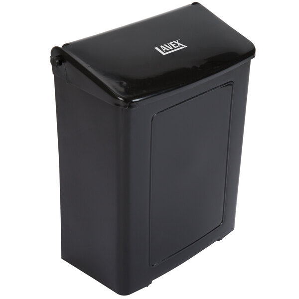 Black Plastic Wall-Mount Sanitary Napkin Receptacle