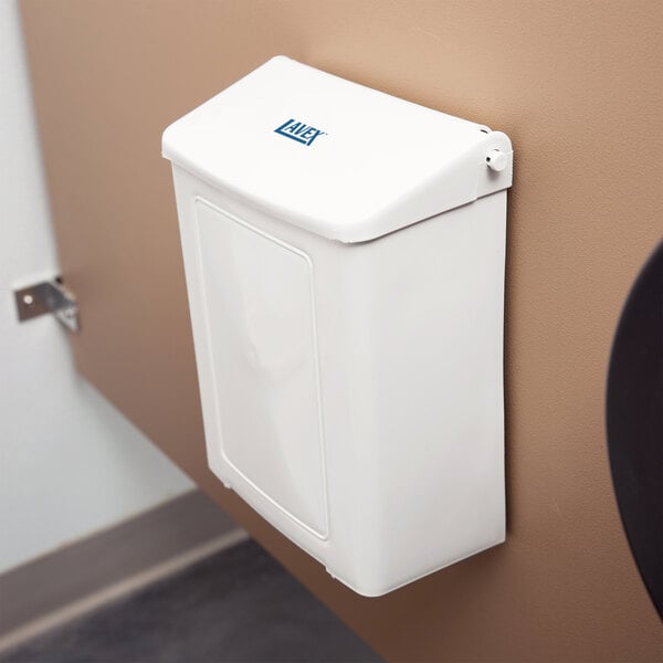 White Plastic Wall-Mount Sanitary Napkin Receptacle