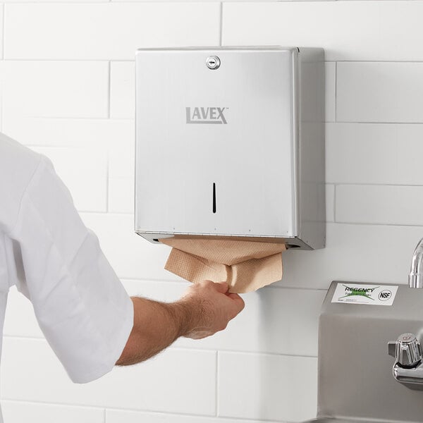 Stainless Steel 200 C-Fold or 275 Multifold Surface-Mounted Paper Towel Dispenser