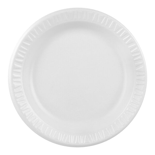 9" White Non-Laminated Round Foam Plate