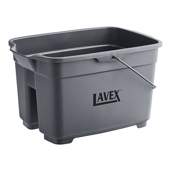 19.5 Qt. Gray Divided Plastic Bucket / Caddy