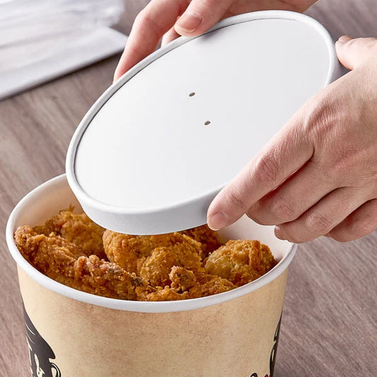 64 oz. White Paper Soup / Hot Food Cup Vented Lid