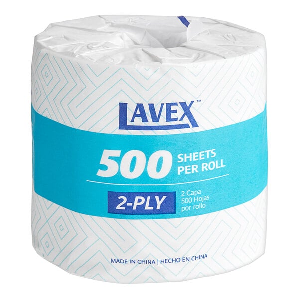 Individually-Wrapped 2-Ply Standard Toilet Paper, 500 Sheets / Roll - 96/Case