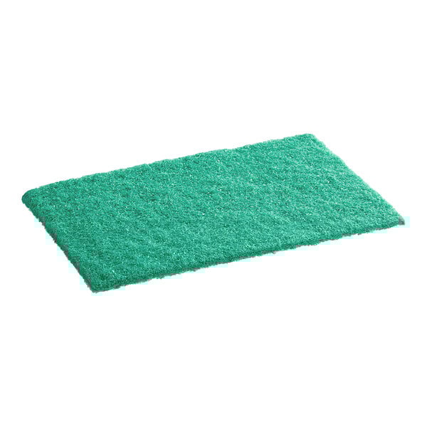 9" x 6" x 3/8" Medium-Duty Green Scouring Pad - 10/Pack
