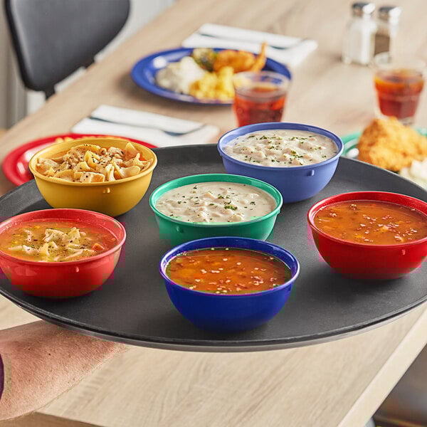 15 oz. Assorted Colors Melamine Nappie Bowls - 72/Case