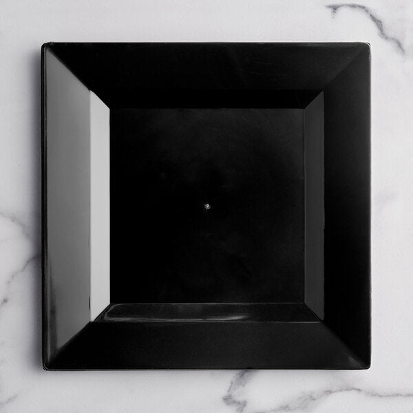 Florence 10" Square Black Plastic Plate
