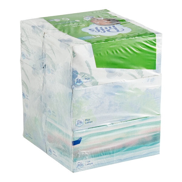 124 Sheet 6-Pack 2-Ply Facial Tissue Box - 24/Case