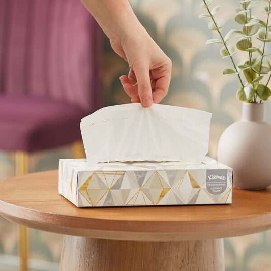 125 Sheet 2-Ply Flat Facial Tissue Box - 48/Case
