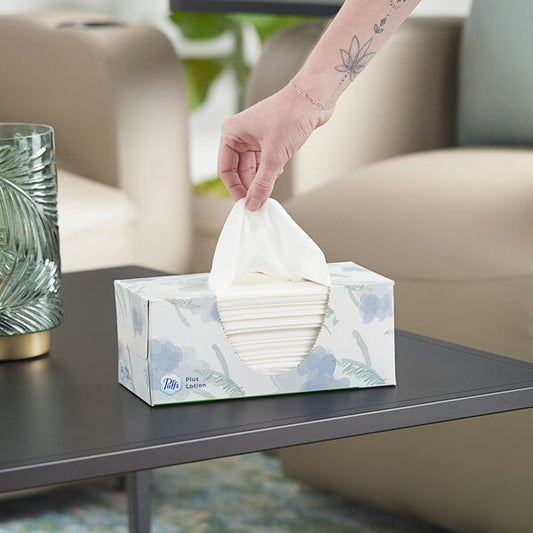 124 Sheet 6-Pack 2-Ply Facial Tissue Box - 24/Case