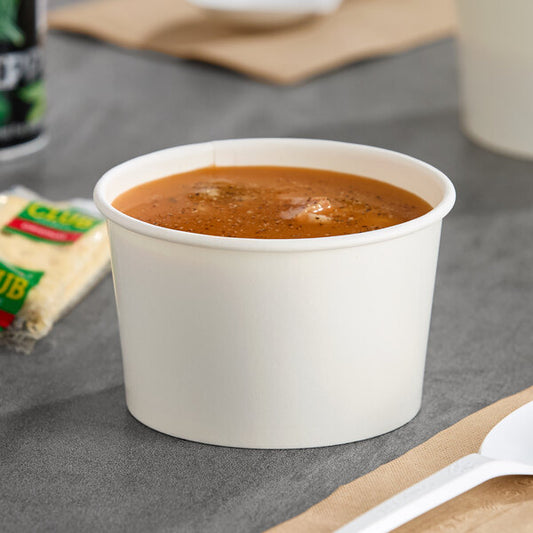 8 oz. White Double Poly-Coated Paper Food Cup