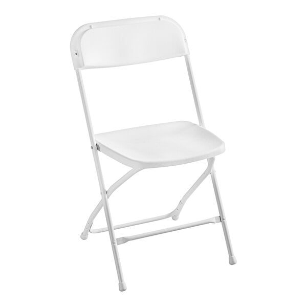 White Textured and Contoured Folding Chair