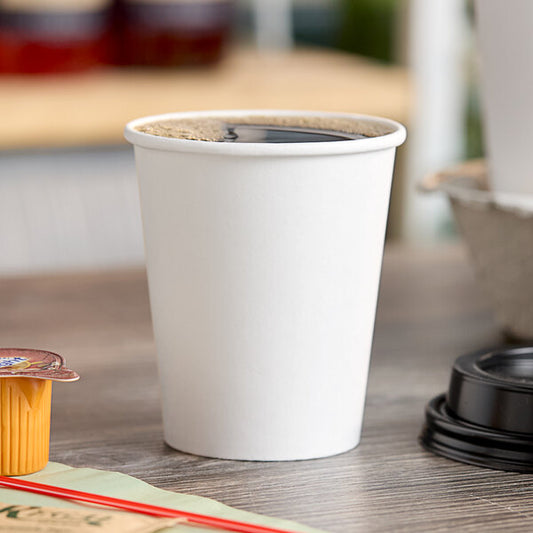 8 oz. Tall White Poly Paper Hot Cup