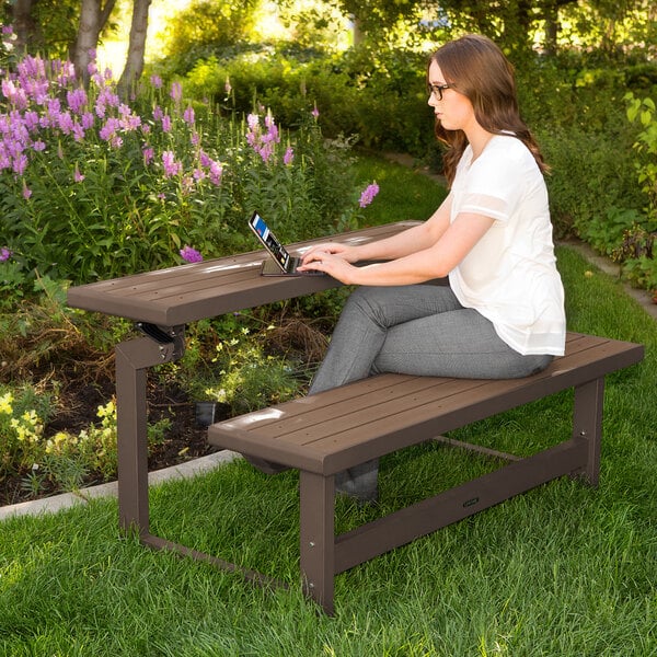 Brown Convertible Bench / Table