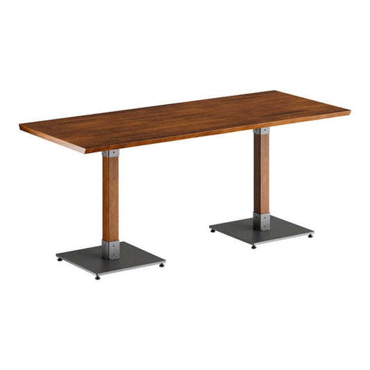 30" x 72" Antique Walnut Solid Wood Live Edge Dining Height Table