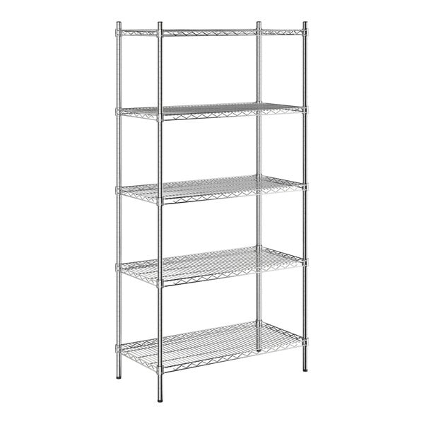 18" x 36" NSF Chrome 5-Shelf Kit with 72" Posts