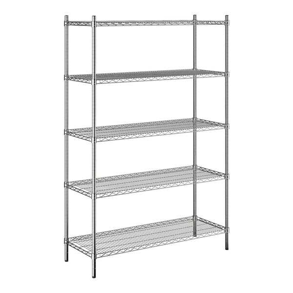 18" x 48" NSF Chrome 5-Shelf Kit with 72" Posts