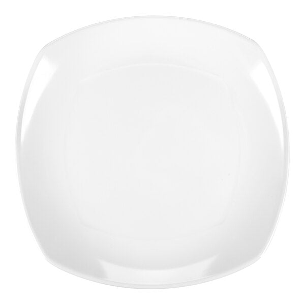 Upturned Corner 11 1/2" White Square Melamine Plate - 48/Case