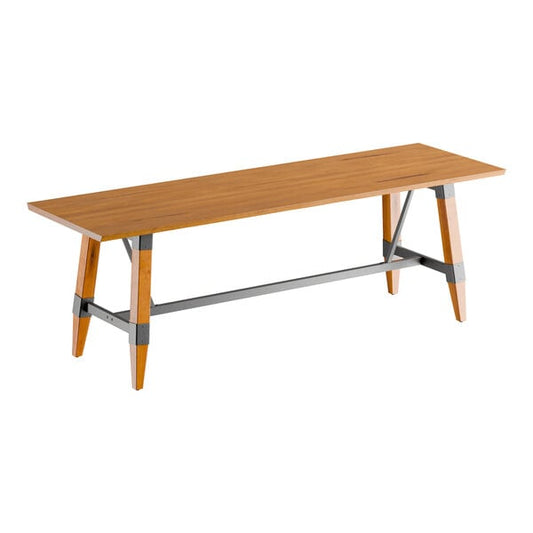 30" x 96" Solid Wood Live Edge Dining Height Trestle Table with Legs and Antique Natural Wood