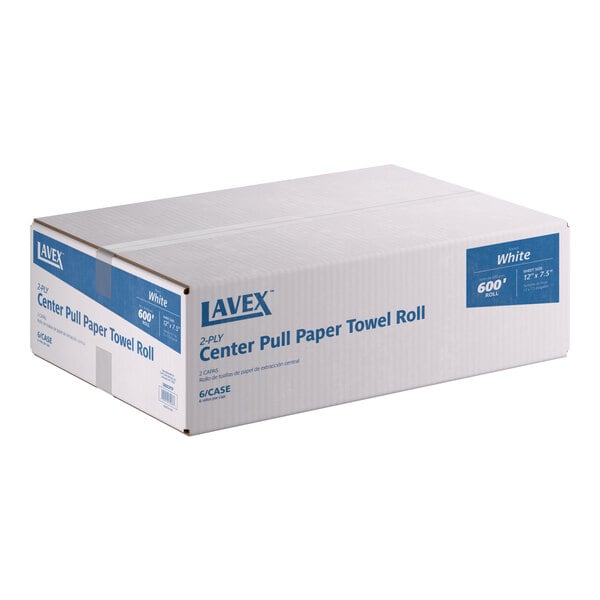 Premium 2-Ply Center Pull Paper Towel Roll 600' - 6/Case