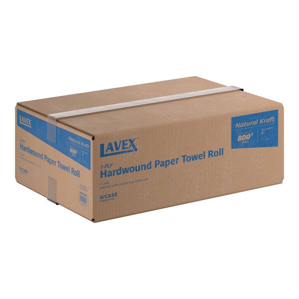 Natural Kraft Hardwound Paper Towel, 800 Feet / Roll - 6/Case