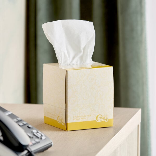 90 Sheet 2-Ply Facial Tissue Cube - 36/Case