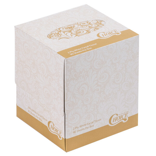 90 Sheet 2-Ply Facial Tissue Cube - 36/Case