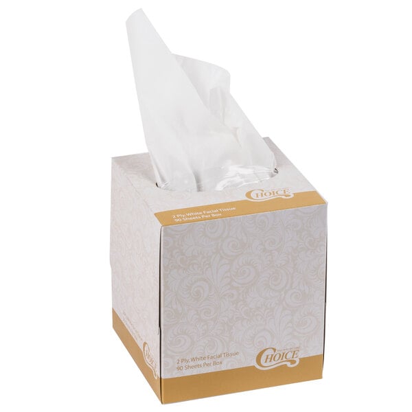 90 Sheet 2-Ply Facial Tissue Cube - 36/Case