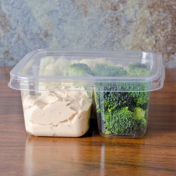 2-Compartment Clear PLA Compostable Container / Nacho Tray