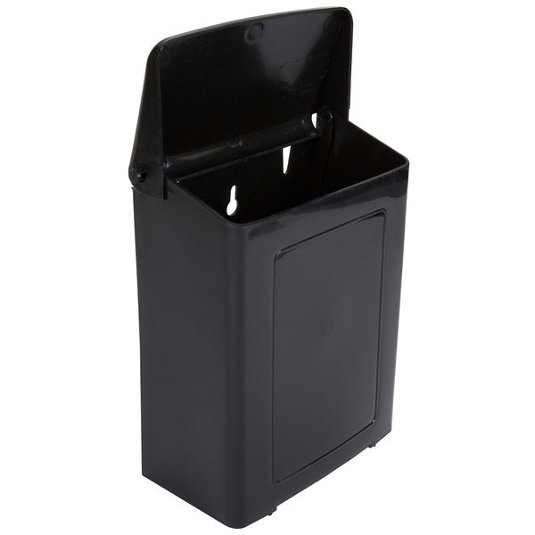 Black Plastic Wall-Mount Sanitary Napkin Receptacle