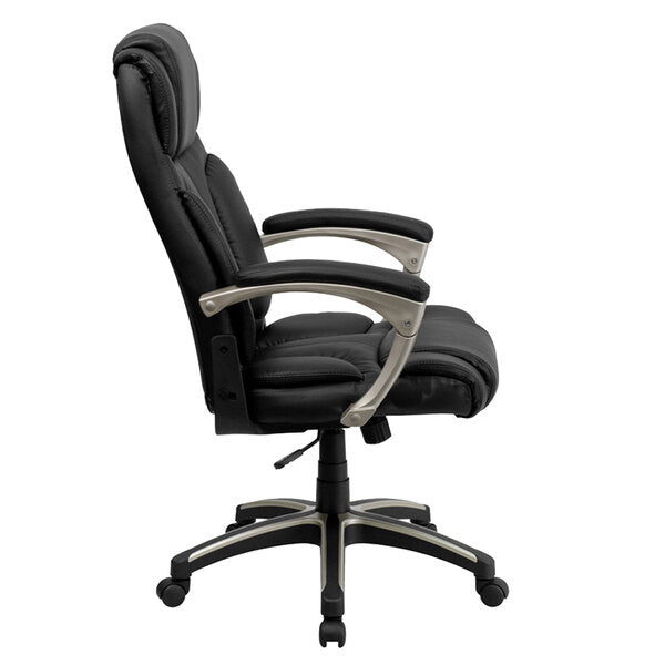 Folding Black Leather Executive Office Chair