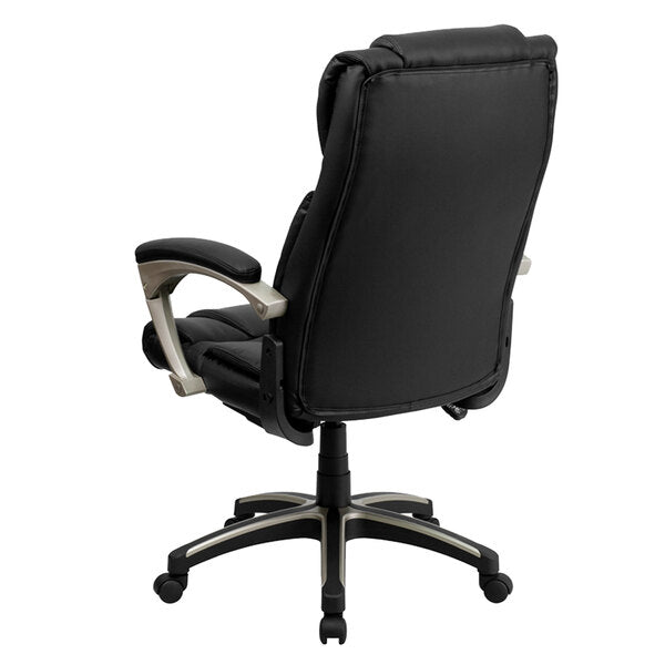 Folding Black Leather Executive Office Chair