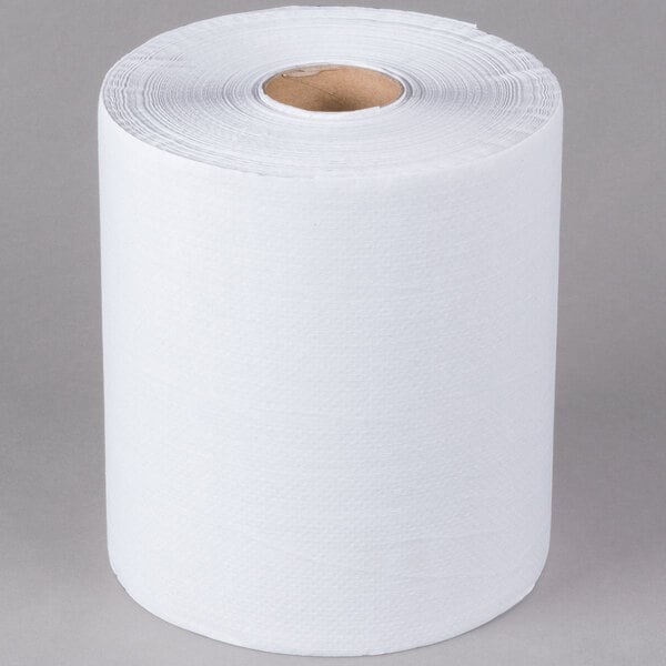 White Hardwound Paper Towel, 600 Feet / Roll - 12/Case