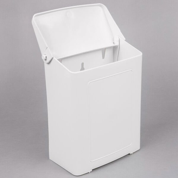 White Plastic Wall-Mount Sanitary Napkin Receptacle